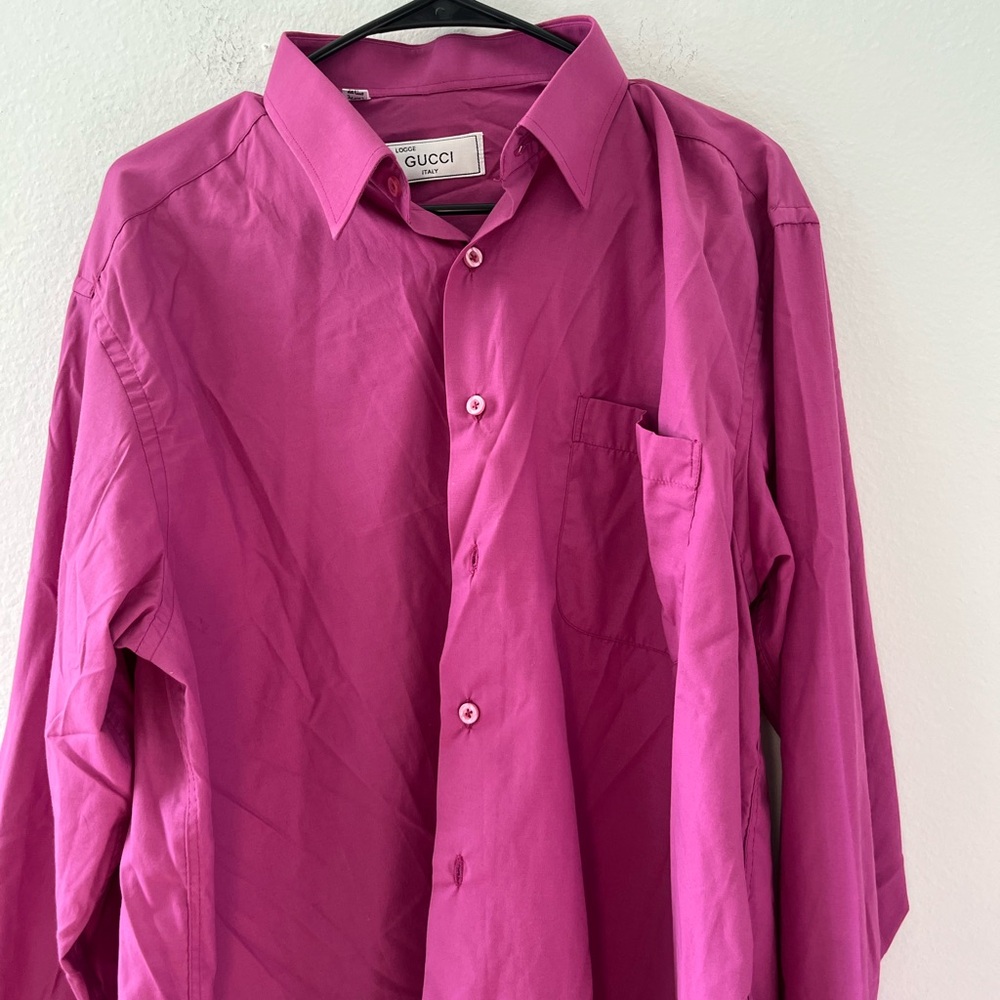 Gucci Men's Button-Up Shirt in Fuchsia